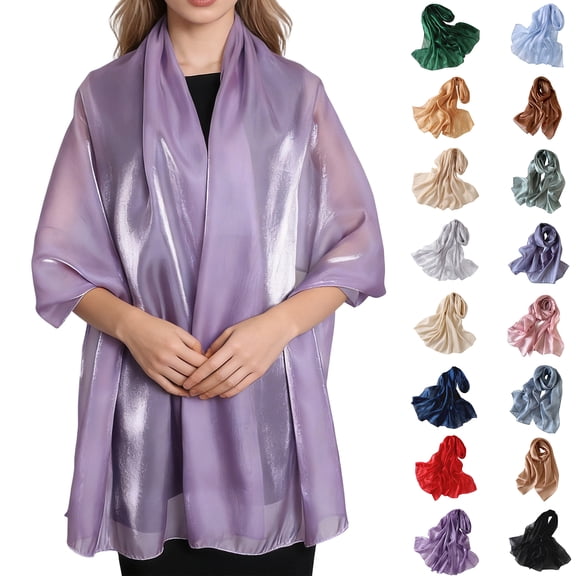 dgysar Elegant Long Silk Scarf High-End Headwrap and Evening Gown Accessory for Women Beige 1PC