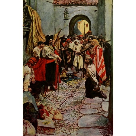 Howard Pyles Book of Pirates 1921 Tribute from citizens Canvas Art - Howard Pyle (24 x