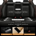 thumbnail image 4 of AOMSAZTO Car Seat Cover,Full Set Waterproof Premium Leather Seat Protector,Luxury Automotive Interior Accessories Airbags Compatible,Universal Fit Most Sedan SUVs Trucks(Black,2 Row 5 Seats), 4 of 11