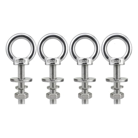 Steel Extended Eye Screw M10x50mm Safe Load Hardware Heavy Duty Eye Bolt set