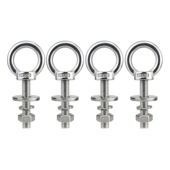 Steel Extended Eye Screw M10x50mm Safe Load Hardware Heavy Duty Eye Bolt set