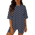 thumbnail image 2 of yillto 2 Piece Sets for Women Summer Lounge Biker Yoga Short Set Spring Oversized Shirt Baggy Tee Tracksuit, 2 of 6