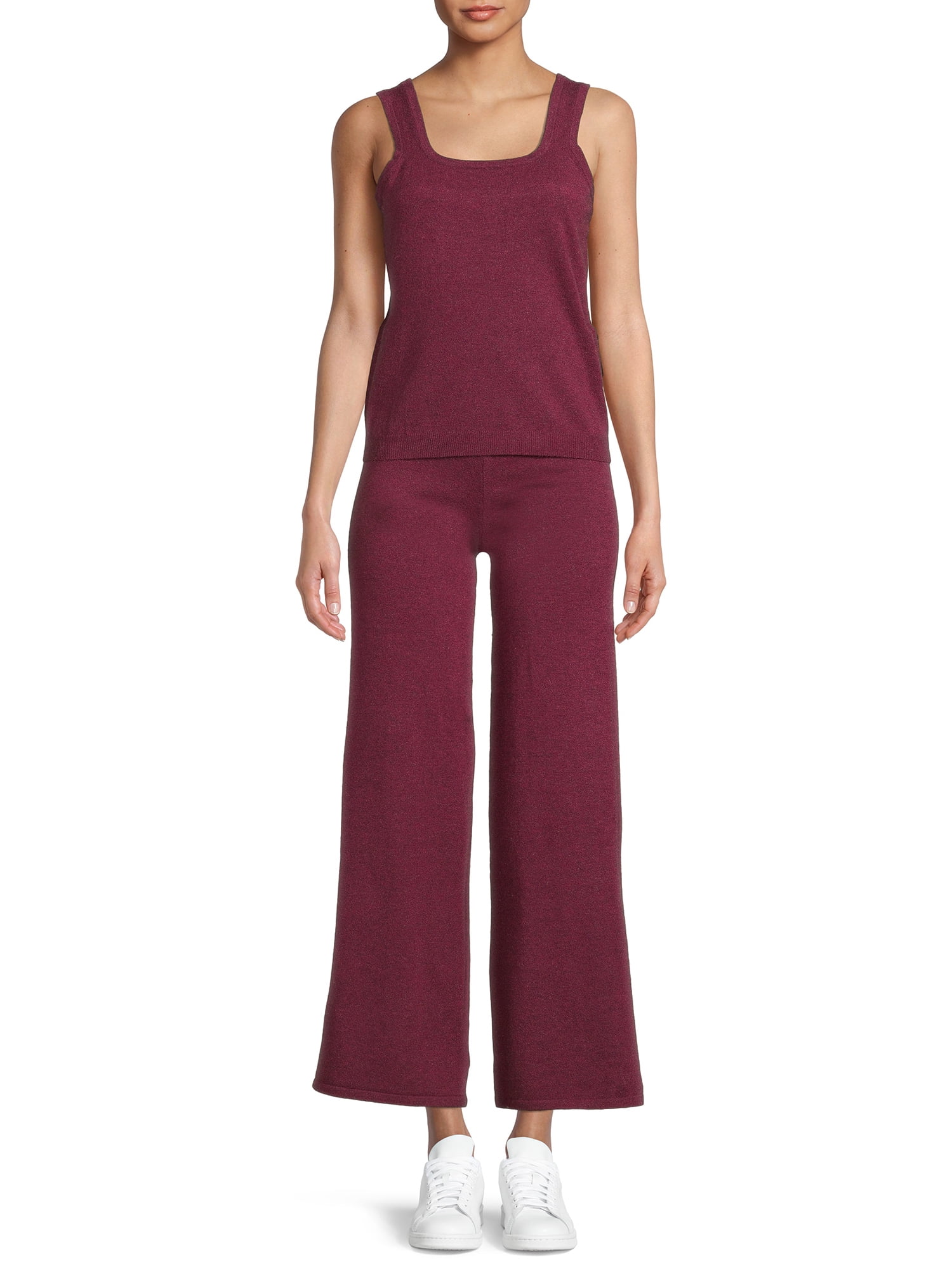 Time and Tru Women's Sweater Tank Top and Pants Set, 2Piece