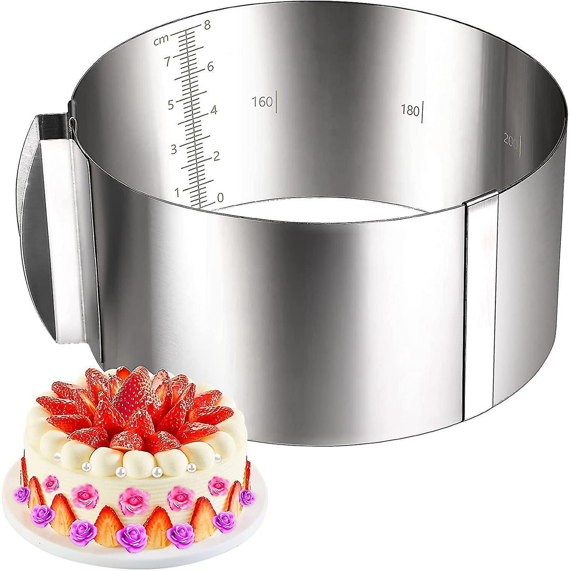 Adjustable Cake Ring Stainless Steel Mousse Round Mold 6 To 12 Inch Cake Mold Walmart