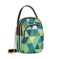thumbnail image 2 of IAUYY Small Crossbody Bags for Women 15*21*8cm Leather Purses for Women Removable Strap with 3 Zipper Pocket Applicable to Birthday Gifts for Women,Green Triangle, 2 of 7