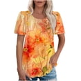 thumbnail image 2 of Women T-Shirts Clearance Sale Womens Tops Dressy Casual Short Sleeve Womens Shirts Trendy Graphic Women V Neck T Shirt White Women Summer Shirts Casual, 2 of 7