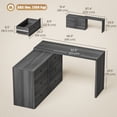 thumbnail image 3 of HOMCOM L Shaped Computer Desk with 6 Drawers Black Wood Grain, 3 of 10