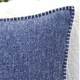 thumbnail image 5 of Soft Chenille Textured Pillow Covers Stitched Edge 16 x 16 inch, Navy Blue Set of 2 / Cozy Cushion Covers / Modern Square Pillow Cases / Decorative Luxury Farmhouse Gray Pillow Covers, 5 of 9