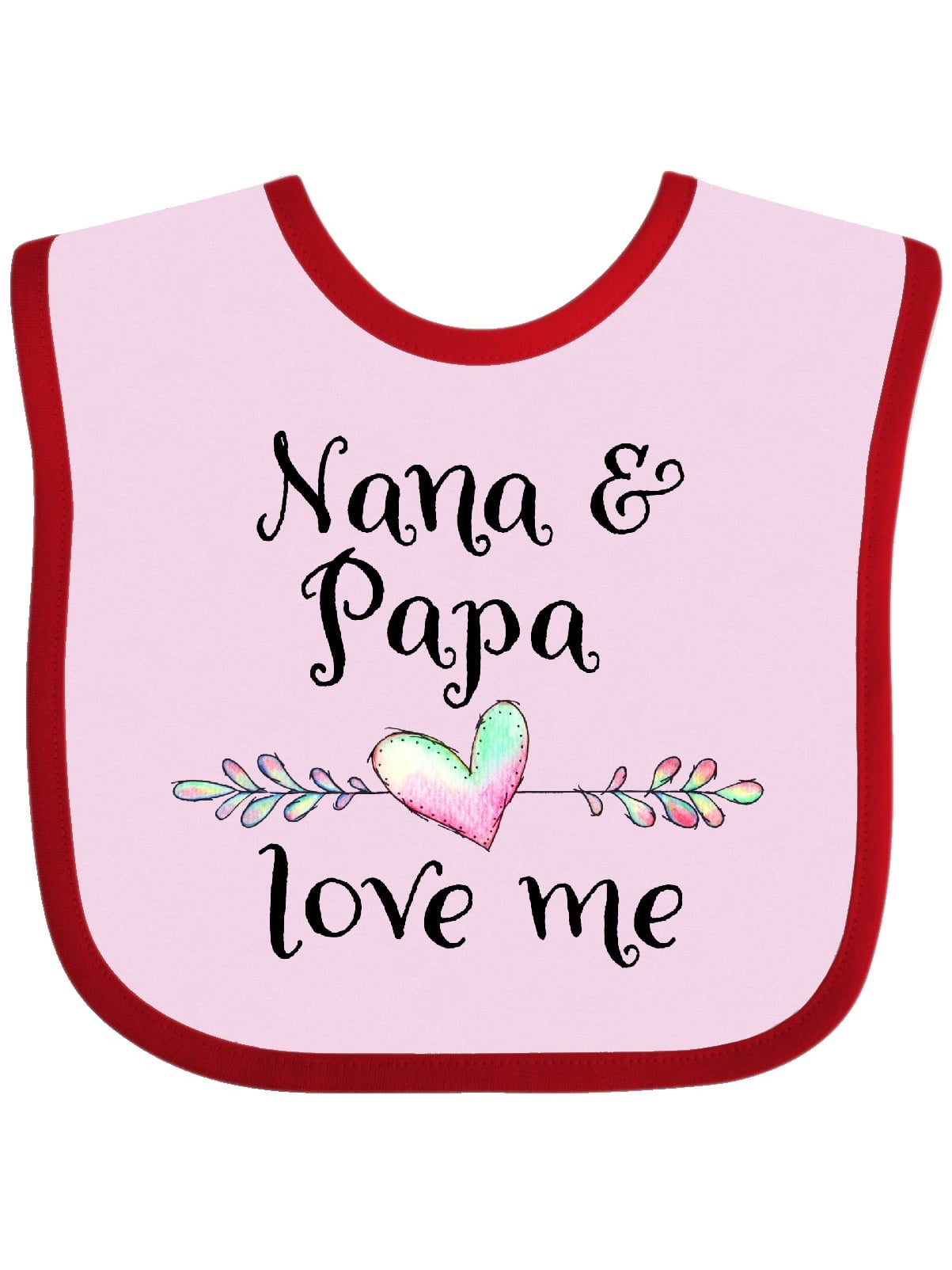Nana and Papa Love Me- Heart Grandchild Baby Bib - Walmart.com ...