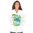thumbnail image 4 of Smurfs Kanji Don't Kill My Vibe Unisex Plus Size Zip Hoodie Brisco Brands 2X, 4 of 5