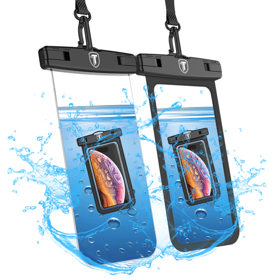 (2 Pack) Waterproof Case for Apple iPhone XR, XS, XS Max, X, SE, 5S, 8, 7, 6, 6s, 8 Plus, 7 Plus, 6 Plus, 6S Plus, Njjex IPX8 Waterproof Phone Pouch - Cellphone Dry Bag With Waist Strap