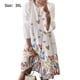 thumbnail image 4 of Qarigey Vestido Midi de manga larga estampado cuello gran columpio cintura alta ropa de mujer Vestidos Blanco 3L, 4 of 8