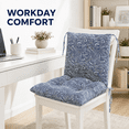 thumbnail image 2 of High-Back Chair Cushion, 16 x 16in One-Piece Seat and Back Pad for Indoor or Outdoor Use, Rain-Resistant Rocking Chair Replacement for Porch, Patio and Home Office, Blue, 2 of 6