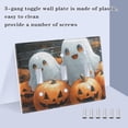 thumbnail image 4 of 2 Gang Light Switch Cover Plate Cute Ghosts Play with Pumpkin Wall Plate Decorate Electrical Outlet Cover Plates 4.56”x4.48”, 4 of 8