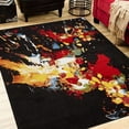 thumbnail image 2 of Ox Bay Fusion Black Multi Abstract Ikat Splash Indoor Runner or Area Rug ( 2'3" x 7' ), 2 of 9