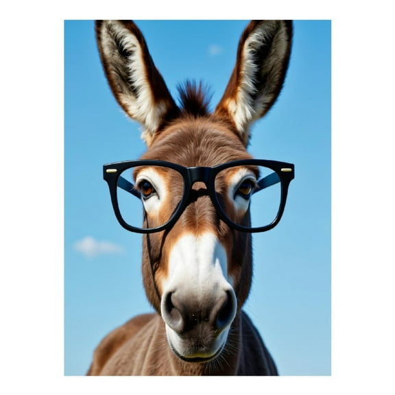 Diamond Art Kit for Adults, Donkey With Glasses Funny Portrait Diamond Painting for Adults Beginners, DIY Diamond Art Painting Kits, 5D Diamond Painting Crafts for Home Decor 12x16 Frameless