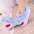 thumbnail image 4 of Hxlamzoo Winter Warm Cotton Slippers with Cute Shark Plush Design - Unisex Couple Indoor Home Slippers, Thermal Lined Thick Sole Non-Slip House Shoes for Women & Men (36-42), 4 of 7