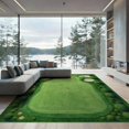 thumbnail image 2 of ODIKA 8'x10' Golf Course Hole Holes Design Theme Green Washable Area Rug Non-Shedding, Easy Care, for King Size Bedroom Under Bed, Master Suite, 2 of 7