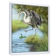 thumbnail image 3 of Designart 'Crane Hunting A Frog' Farmhouse Framed Canvas Wall Art Print, 3 of 5