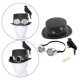 thumbnail image 3 of Sombreros de copa Steampunk unisex Sombrero de disfraz de Halloween con gafas Steampunk gótico negro con gafas y , para hombres Salvador Sombrero de copa Steampunk, 3 of 10