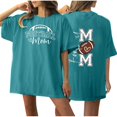 thumbnail image 1 of Tops Cortos para las Mujeres, Doble Cara Impreso Cuello Redondo Gota Hombro Camiseta, Top Estirable Casual, 1 of 5