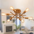 thumbnail image 6 of Q&S 6-Lights Semi Flush Mount Mid-Century Gold Metal Ceiling Light Modern Chandelier Modern Sputnik Chandeliers for Kitchen Farmhouse Bedroom Kitchen Entryway Living Room, 6 of 9