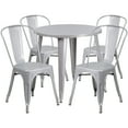 thumbnail image 2 of Flash Furniture Commercial Grade 30" Round Silver Metal Indoor-Outdoor Table Set with 4 Cafe Chairs, 2 of 5