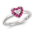 thumbnail image 1 of 1/5 Carat (ctw) Lab-Created Ruby Heart Promise Ring in Sterling Silver, 1 of 2