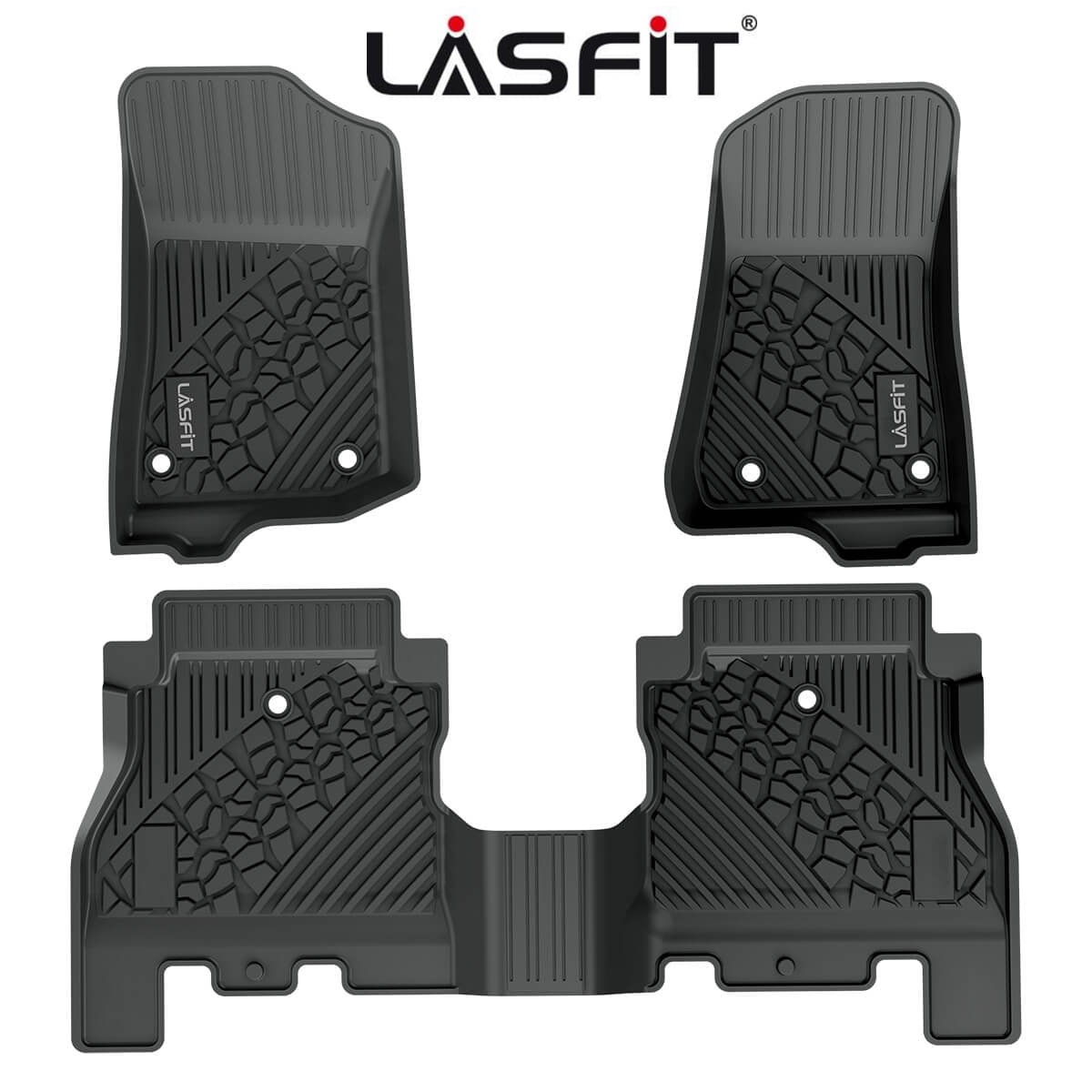 LASFIT Car Floor Mats for 2018-2023 Jeep Wrangler Unlimited JL 4