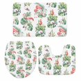 thumbnail image 2 of Flamingo Bathroom Rugs Set Monstera Palm Leaf Non Slip Absorbent Soft Bath Mats 3 Piece Set with Bathroom Rug, U-Shaped Floor Mat, Toilet Seat Cover Large Size, 2 of 9
