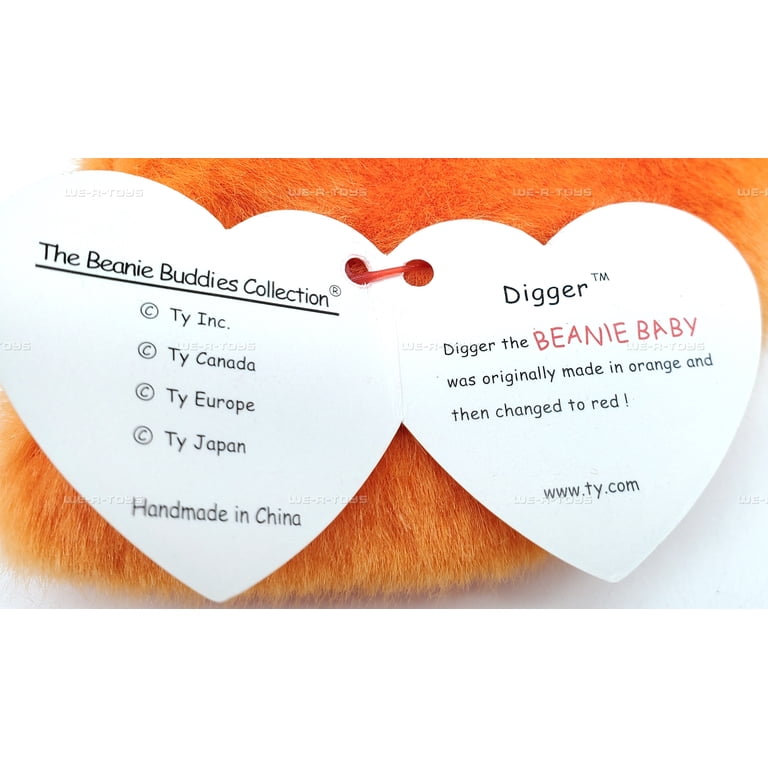 Ty Buddy Beanie: Digger the Orange Crab Stuffed Animal, MWMT's