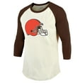 thumbnail image 2 of Men's Majestic Threads Deshaun Watson Cream/Brown Cleveland Browns Vintage Player Name & Number Raglan 3/4-Sleeve, 2 of 3