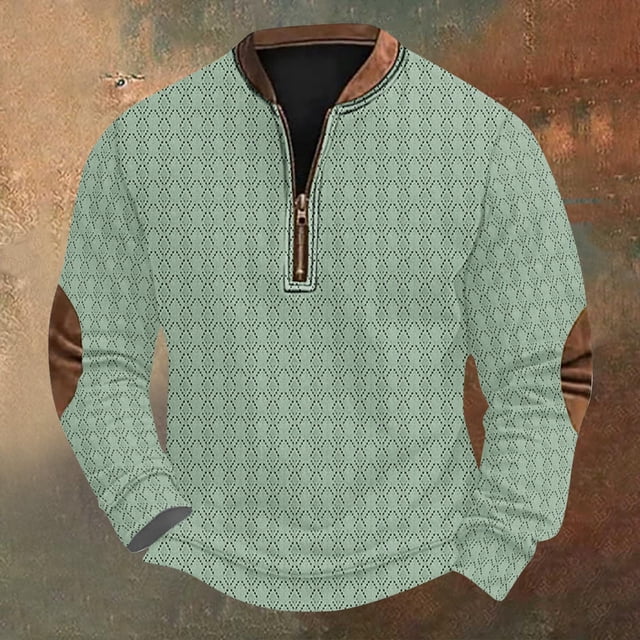 Blusas y camisas de manga larga con cuello redondo Sudadera con capucha de cuello redondo para hombre Jersey estampado Blusa de poliéster de manga larga para hombre