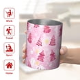 thumbnail image 5 of 12oz Coffee Tumblers Pink Christmas Tree Pattern Stainless Steel Vacuum Insulated Travel Tumbler Coffee Cups Mug with Lid and Straw with Cleaning Brush for Cold & Hot Drinks, 5 of 5