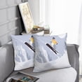 thumbnail image 6 of LALILO Throw Pillow Covers Snowboarding Snowy Winter Slope And Cushion Cover 18" x 18", 2 Pack, 6 of 6