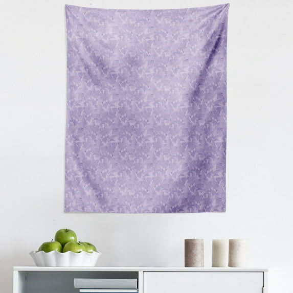 Lilac Tapestry, Romantic Syringa Flower Bouquets Picture Fresh Botanical Garden in Early Spring Season, Fabric Wall Hanging Decor for Bedroom Living Room Dorm, 5 Sizes, Lilac, by Ambesonne