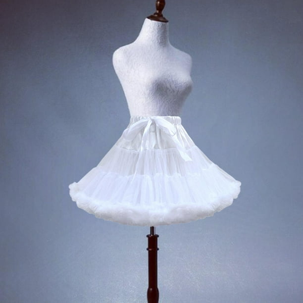 Enaguas de capas para mujer, enaguas de baile de Ballet, crinolina, gasa, sin aro, medio deslizamiento para vestido de boda, Cosplay Blanco Soledad enagua de las mujeres
