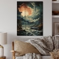 thumbnail image 2 of Designart "Furious Storm Over the Ocean III" Nautical & Beach Print on Natural Pine Wood, 2 of 5