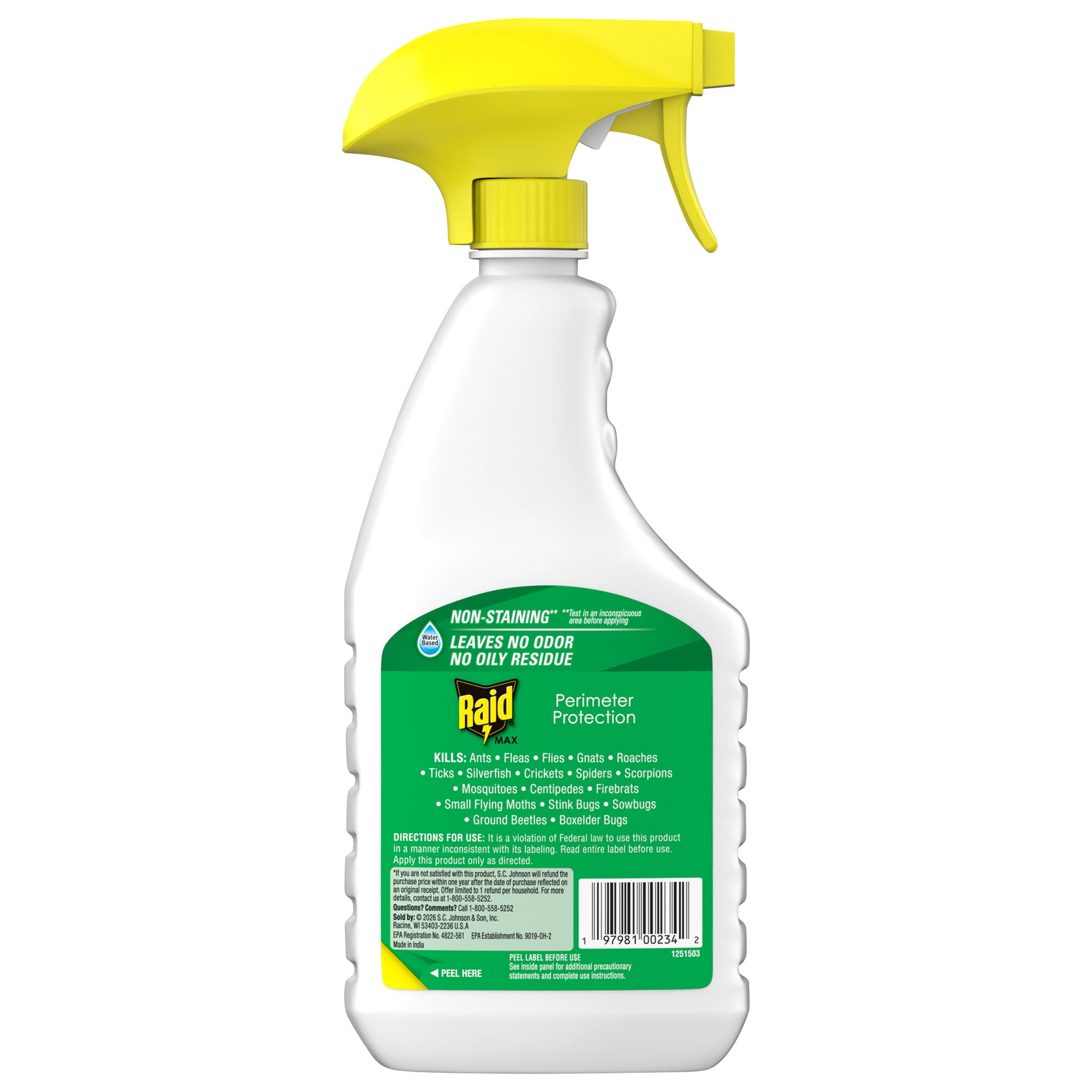 Raid Outdoor Perimeter Protection Spray, 18 Month Indoor and Outdoor Bug Barrier, 32 oz