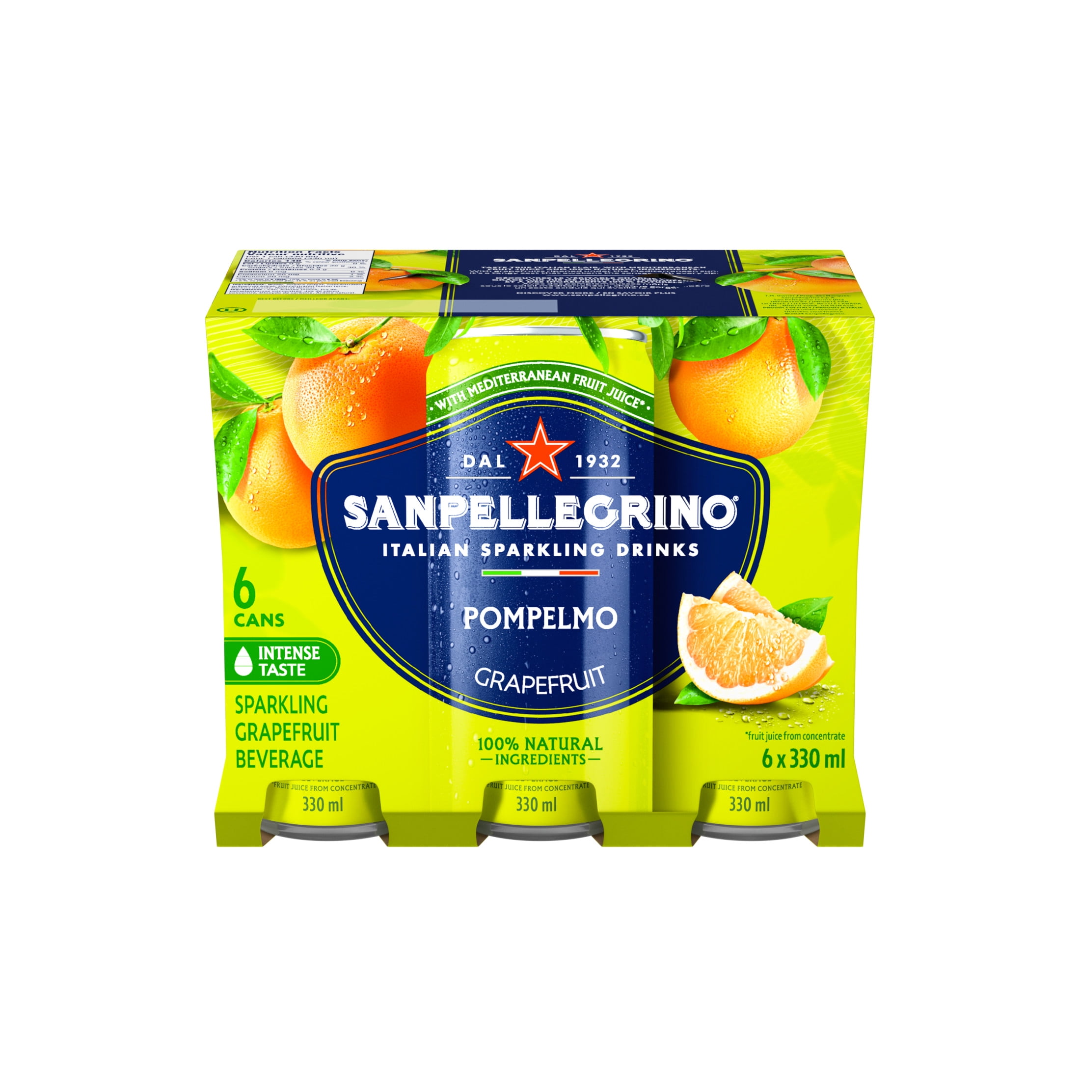 San Pellegrino Naturali Pompelmo Sparkling Grapefruit Beverage 6 x 330mL, 6 x 330mL