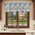 thumbnail image 6 of 2 Pack Blue Pink Spring Floral Valances for Windows Bedroom Living Room Window Treatments, Vintage Summer Botanical Rod Pocket Valance Drapes Short Kitchen Curtains Over Sink 54"x18", 6 of 8