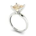 thumbnail image 2 of 2.5 ct Princess Cut Natural Morganite Solitaire 18K White Gold Womens Engagement Ring, 2 of 5