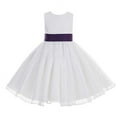thumbnail image 2 of Ekidsbridal White Lace Organza Flower Girl Dress with Colored Sash for Toddlers Formal Evening Gown Pretty Princess 186T M, 2 of 3