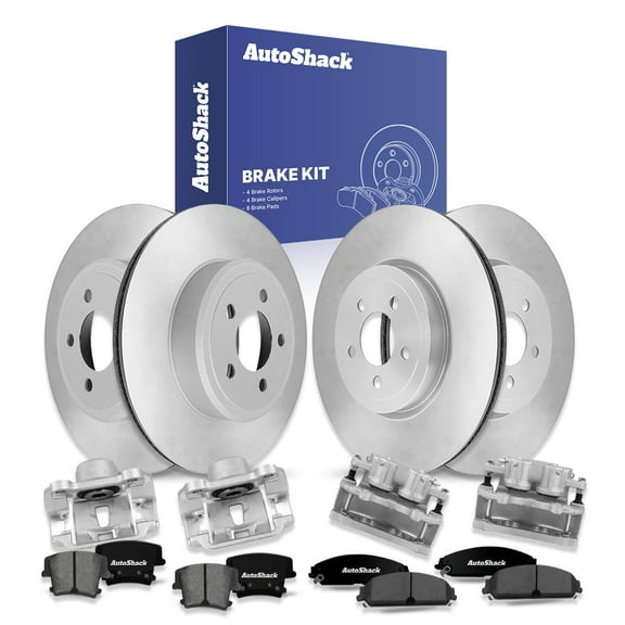 AutoShack Front & Rear Brake Rotors, Premium Pads & Calipers for Chrysler & Dodge, 300 2005-2011 Charger 2006-2011 Magnum 2005-2008 Challenger 2011, RWD AWD V6 3.5L V8 5.7L