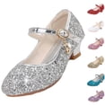 thumbnail image 7 of Virmaxy Glitter Star Moon Charm Mary Jane Pumps Low Heel Closed Toe Metal Buckle Anti Slip Casual Shoes for Party Wedding and Performance 4-12.5Y, 7 of 7