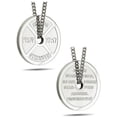 thumbnail image 3 of Women's Stainless Weight Plate Necklace-Proverbs 27:17 by Shields of Strength, 3 of 4