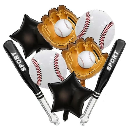 8pcs Softball Party Decorations - Baseball Balloons - Softball Foil Balloon for Sports Baseball Themed Party Decorations