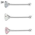 thumbnail image 3 of Xinyolin Cubic Zirconia Stainless Steel Nose Studs, Women's 3Pcs/Set Body Piercing Jewelry, 3 of 7