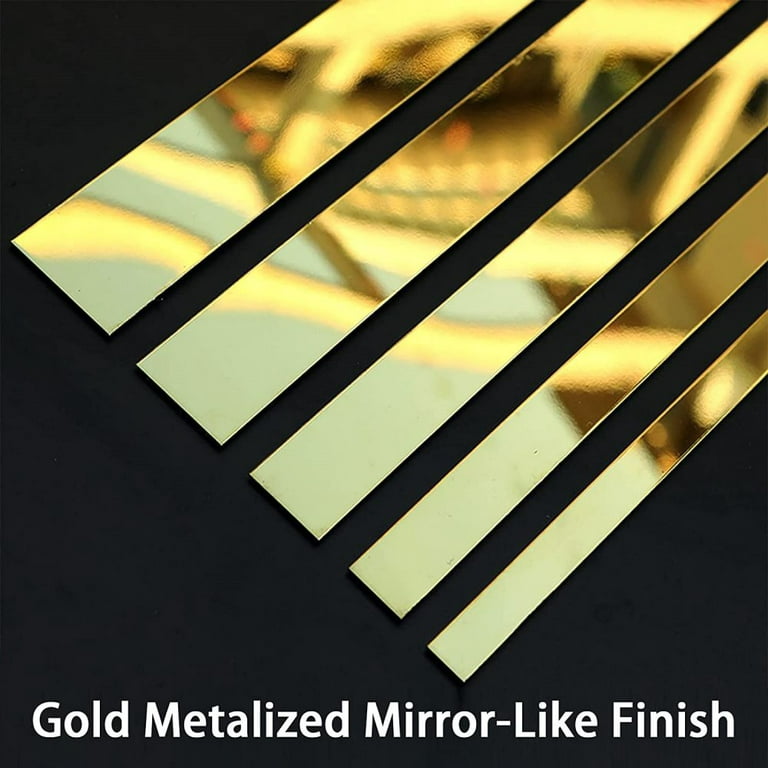 5M Self-Adhesive Wall Trim Molding Trim, Stainless Steel Bar Mirror Metal  Strip Decor, PAKASEPT Peel and Stick Trim Wall/Ceiling/Mirror  Frame/Furniture (Metallized Gold) 