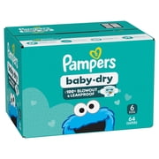 Pampers Baby Dry Baby Diapers Size 6, 64 Count (Select for More Options)